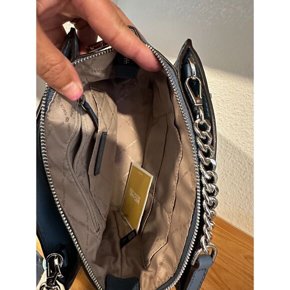 Michael Kors Ellis Small Convertible Leather Shoulder Bag, Denim Blue NWT - Picture 5 of 9